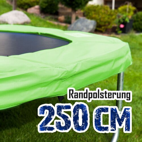 TRAMPOLIN-KING 250cm Randpolsterung Gepolsterte Federabdeckung Rahmenpolsterung für 250cm Trampoline Breite 23cm Stärke 18mm in Hellgrün