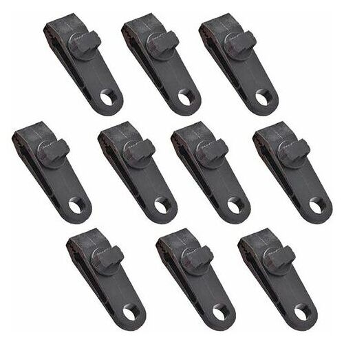 ETING 10er-Set Persenning-Clips für Camping-Vorzelt, Wohnwagen, Garten, Leinwand schwarz