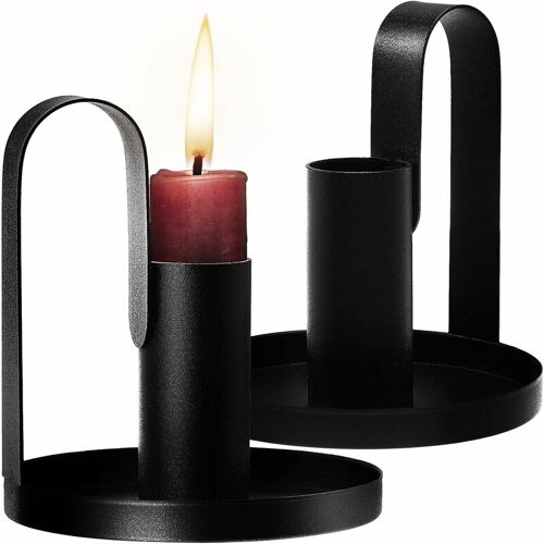 OUYIDA 2PCS Candlesticks schmiedeeiserne Kerzenkerzenhalter mit Handlauf für Hochzeitstischdekoration