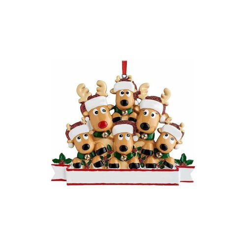 ETING 2.Personalisierte Rentierfamilie von 2, 3, 4, 5, 6 7 & 8 Weihnachtsbaumschmuck-Santa-Familie-Xmas Tree Elk Deer Garnish Holiday