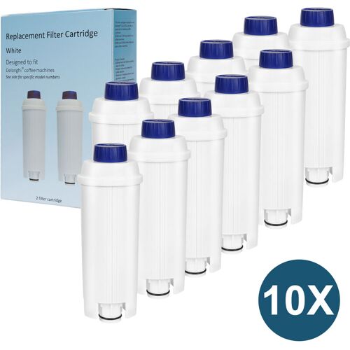 TOLLETOUR Wasserfilter für Delonghi Kaffeeautomaten-Wasserfilter kompatibel für DLSC002 ecam etam 60 Liter Wasser mit Aktivkohle 10 Stücke – Weiß