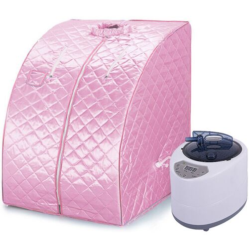 HALOYO Dampfsauna Maschine Heimsauna Mini Mobile Sauna Wärmekabine Sitzsauna Gewichtsverlust 1000w Rosa