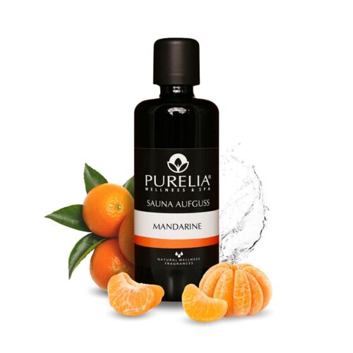 PURELIA Saunaaufguss Konzentrat Mandarine 100 ml natürlicher Sauna-aufguss – reine ätherische Öle – Purelia