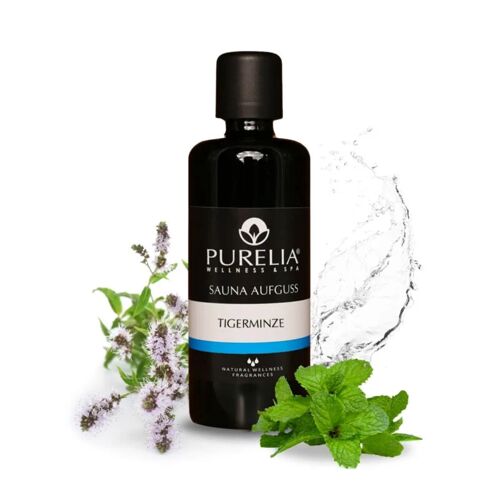 PURELIA Saunaaufguss Konzentrat Tigerminze 100 ml natürlicher Sauna-aufguss – reine ätherische Öle – Purelia