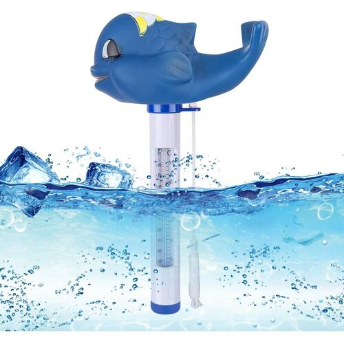 QIEDIE Schwimmendes Pool-Thermometer, schwimmendes Wasserthermometer, schwimmendes Pool-Thermometer, Schwimmbad-Thermometer mit Schnur, niedliches