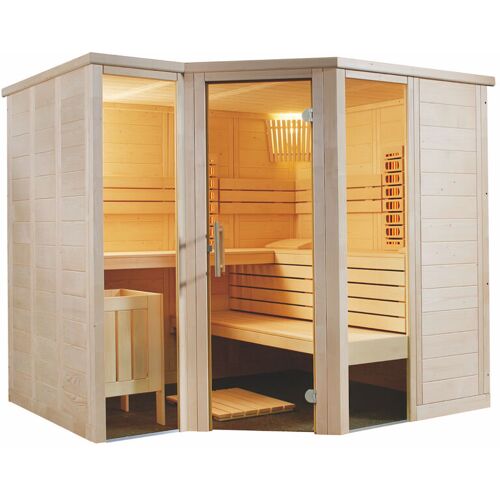 SENTIOTEC Arktis Infra+ Massivsauna Saunakabine Inkl. 2 Vollspektrumstrahler 234x206x204 cm – Sentiotec