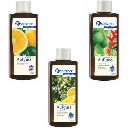 Spitzner Vorteilspack Saunaaufguss 3 Düfte Grapefruit Wacholder Ingwer je 190ml – Spitzner