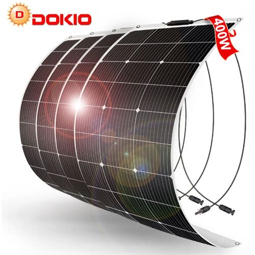 Dokio – 4x 100W Solarpanel 12v Flexibles Monokristallines Solarmodul für Haus/Wohnwagen/Van/Boot/Batterie/Garten