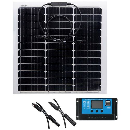 MAEREX Solarpanel Kit 50W Solarpanel USB-Ladegerät Solarzelle Solar+10A 12V Regler