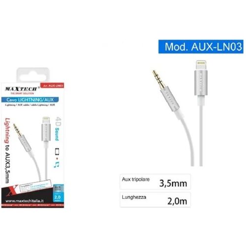 Trade Shop Traesio – kabel 2 m audio adapter kopfhörer aux 3,5 mm klinke auf lightning AUX-LN03