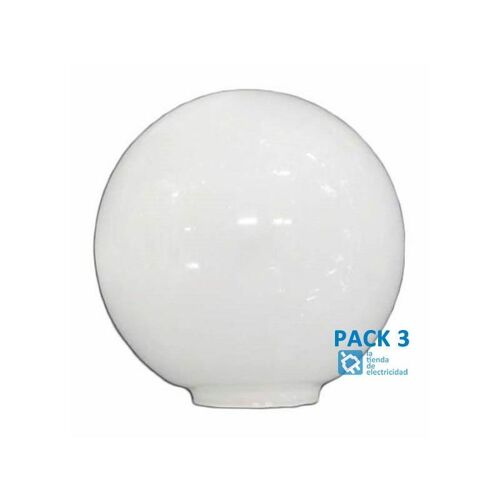 LTDE Pack 3 Opal-Kugelglas-Lampenschirm 14 cm Mund 5 cm