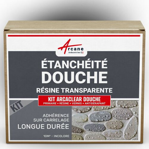 ARCANE INDUSTRIES Kunstharzlack, transparent und wasserabdichtend – Für Dusche und Bad – kit arcaclear dusche – – 10m2 kit
