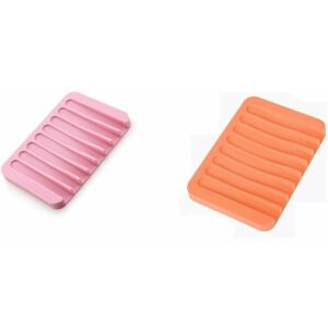 GTA Set mit 2 weichen Silikon-Seifenschalen für Küche und Bad - Pink und Orange