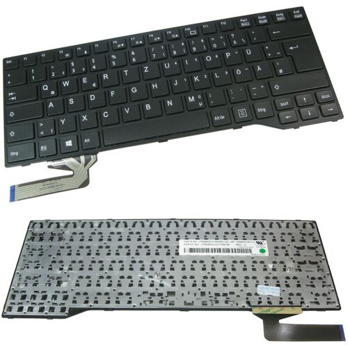 TRADE-SHOP Original Laptop Tastatur mit Rahmen Schwarz / Notebook Keyboard Austausch Deutsch qwertz für Fujitsu Siemens Lifebook E733 E734 E743 E744 E544 Serie