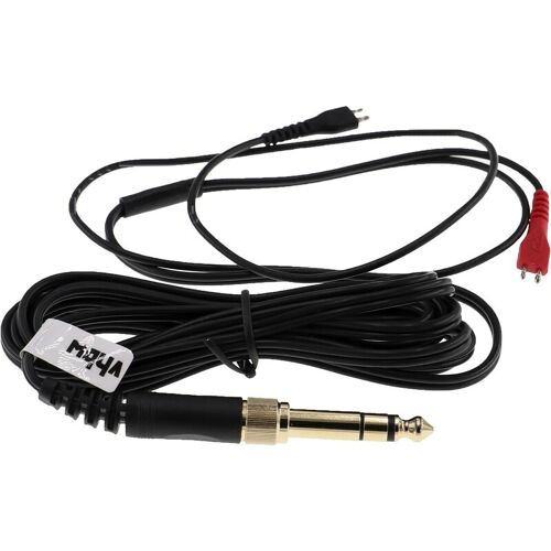 VHBW Audio aux Kabel kompatibel mit Sennheiser hd 450 ii, hd 480 Classic Kopfhörer – Audiokabel 3,5 mm Klinkenstecker auf 6,3 mm, Schwarz – Vhbw
