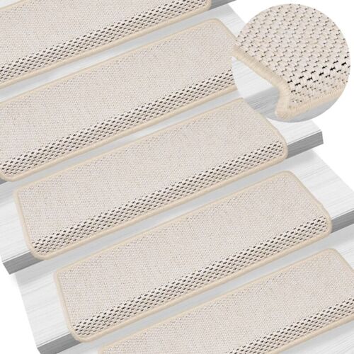 PROLENTA PREMIUM Treppenmatten Selbstklebend Sisal-Optik 15 Stk. – Creme – Prolenta Premium