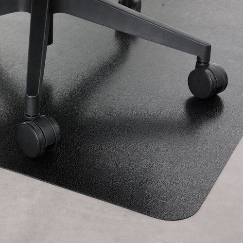 VIVOL PVC-Bürostuhlunterlage Hartboden – Schwarz – 120 x 150 cm – Bodenschutzmatte für Hartböden