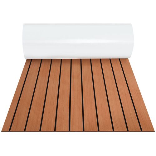 SWANEW Bodenbelag Matte Deck Teppich Antirutschmatte Teak eva Schaum Braun 240x60cm – Braun – Swanew