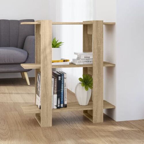 BONNEVIE Bücherregal/Raumteiler，Bücherschrank Sonoma-Eiche 80x30x87 cm vidaXL