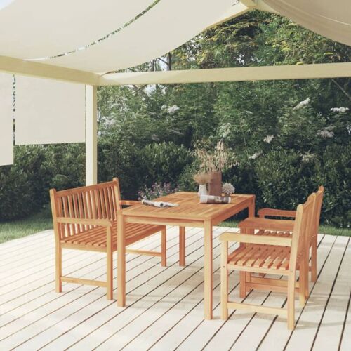 MAISONCHIC 4-tlg. Garten-Essgruppe Gartenmöbel Set Sitzgruppe Massivholz Teak DE45724 – Braun