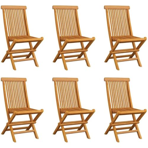 BONNEVIE 6er Set Gartenstühle Klappbare Gartensessel – Balkonstühle Massivholz Teak BV498330 Bonnevie Braun