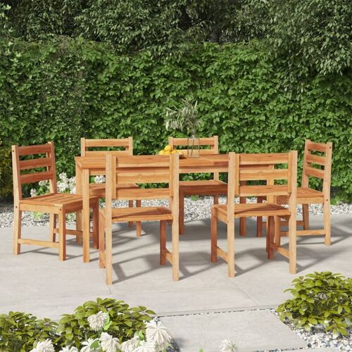 MAISONCHIC 7-tlg. Garten-Essgruppe Gartenmöbel Set Sitzgruppe Massivholz Teak DE70652 – Braun