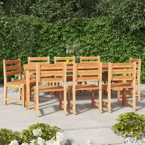 MAISONCHIC 9-tlg. Garten-Essgruppe Gartenmöbel Set Sitzgruppe Massivholz Teak DE96730 – Braun