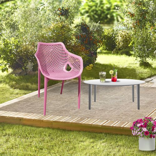 TRISENS Moderner Gartenstuhl Bistrostuhl aus einem Guss – stapelbare Gartenstühle Sessel in Farb- und Setvariationen – pflegeleichte Terrassenmöbel für den
