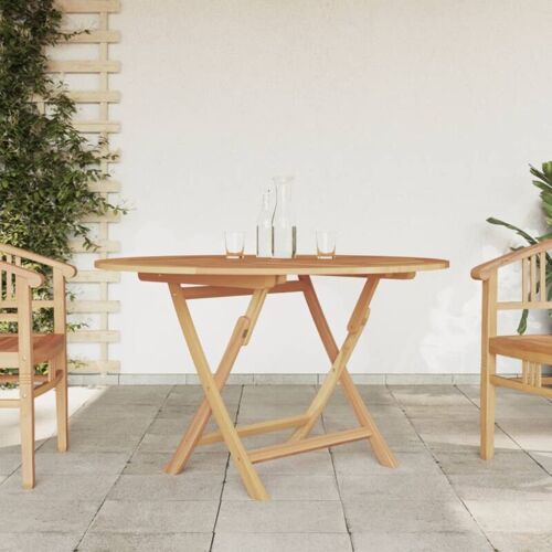 BONNEVIE Gartentisch，Terrassentisch Klappbar Ø 120×75 cm Massivholz Teak vidaXL