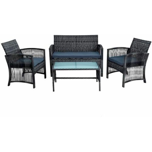 ESTEXO Polyrattan Gartenmöbel Set Rattan Sitzgruppe Rattanmöbel Gartenset Lounge Grau