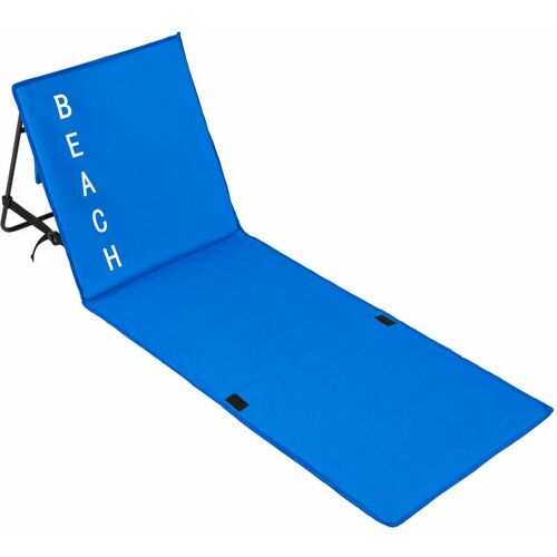 TECTAKE Strandmatte mit verstellbarer Lehne - Strandmatte mit Lehne, Campingmatte mit Rückenlehne, Strandmatratze - blau