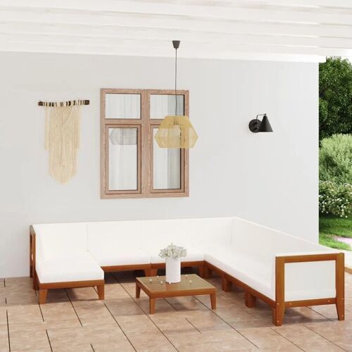 BONNEVIE 9-tlg. Garten-Lounge-Set，Gartenmöbel-Set mit Kissen Massivholz Akazie vidaXL