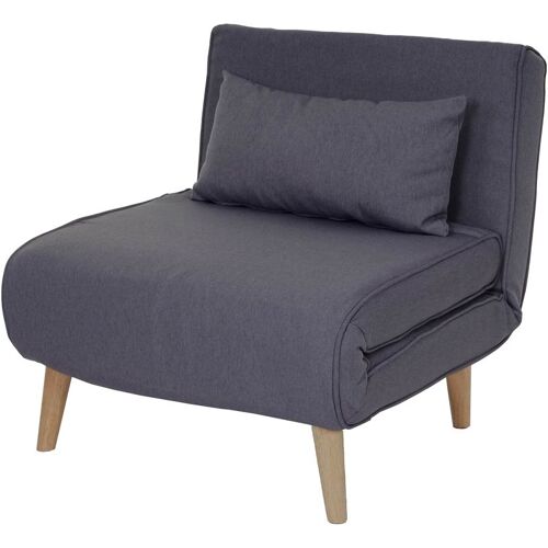 HHG Schlafsessel HHG 738, Schlafsofa Funktionssessel Klappsessel Relaxsessel Jugendsessel Sessel, Stoff/Textil dunkelgrau – grey