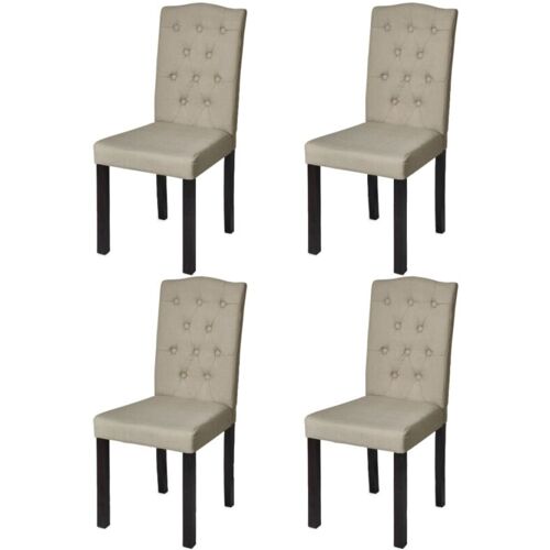 MAISONCHIC 4er Set Esszimmerstühle Wohnzimmerstühle Stühle für Esszimmer Wohnzimmer & Schlafzimmer Kamel Stoff DE26174 – Beige