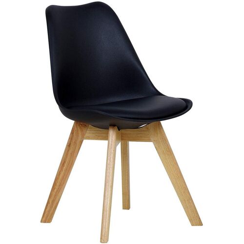 WOLTU 1 x Esszimmerstuhl 1 Stück Esszimmerstuhl Design Stuhl Küchenstuhl Holz Schwarz – schwarz – Woltu