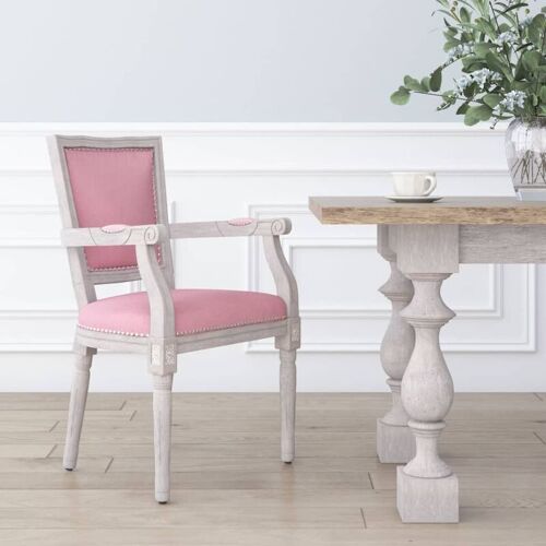 MAISONCHIC Esszimmerstuhl Wohnzimmerstuhl Stuhl für Esszimmer Wohnzimmer & Schlafzimmer Rosa Samt DE52694 – Rosa