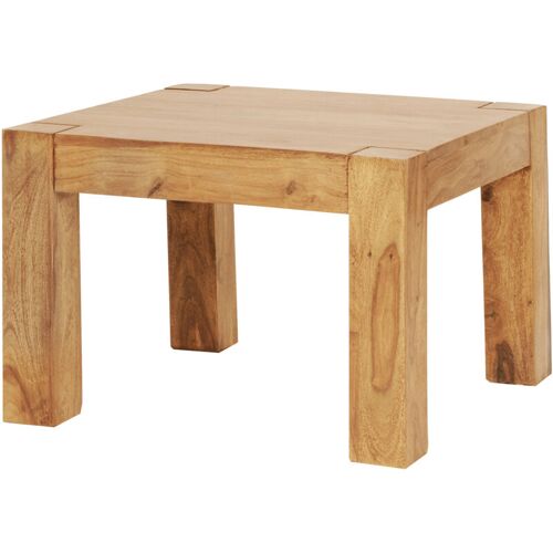 FINEBUY Couchtisch 60 x 60 x 40 cm Holz Massiv Massiver Wohnzimmertisch Quadratisch Braun Beistelltisch Massivholz Design Holztisch Wohnzimmer – Finebuy