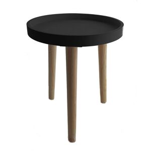 Spetebo - Deko Holz Tisch 36x30 cm - schwarz - Kleiner Beistelltisch Couchtisch Sofatisch