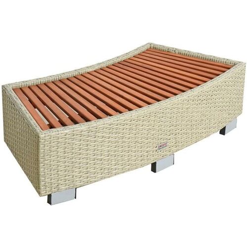 ESTEXO Polyrattan Whirlpooltreppe Spa Trittstufe Stufe Einstieg Blumenhocker Beige