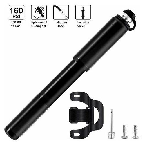 Eting – Fahrradpumpe, Mini-Hochdruckpumpe 160PSI/11 Balken Ventil Fit Presta/Schrader Leichte Aluminium-Legierung Handpumpe für Straßenfahrräder