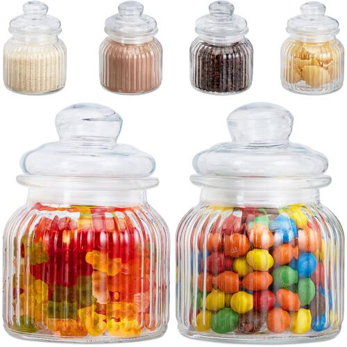 RELAXDAYS Vorratsgläser 6er Set, 700 ml, Deckel, für Lebensmittel in Küche, Hochzeit Candy Bar Zubehör, luftdicht, klar – Relaxdays