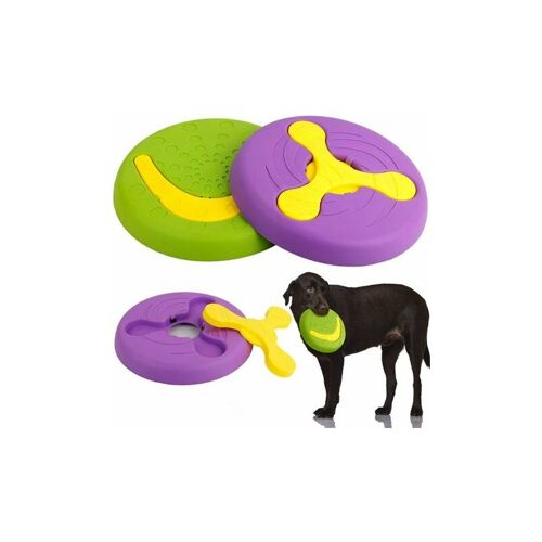 ETING 2-teiliges Set 2 in 1 Multifunktionales langlebiges Hunde-Frisbee-Spielzeug Fliegendes Frisbee Frisbee-Schüssel Trainingsspielzeug für interaktiven