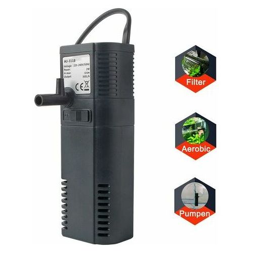 ETING Aquariumfilter Innenfilter Innenfilterpumpe mit Sprühstab für Aquarium 300L (300L/H 2W)