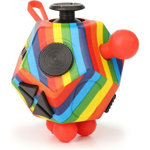 PERLE RARE Regalo - Cube Fidget Toys Cube Anti-Stress- und Anti-Angst-Spielzeug 12-seitiges sensorisches Spielzeug für Erwachsene und Kinder