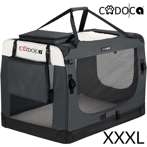 CADOCA® Hundetransportbox faltbar Katzentransportbox Transportbox Autobox Hundebox Box versch. Größen Farbwahl XXXL – Anthrazit