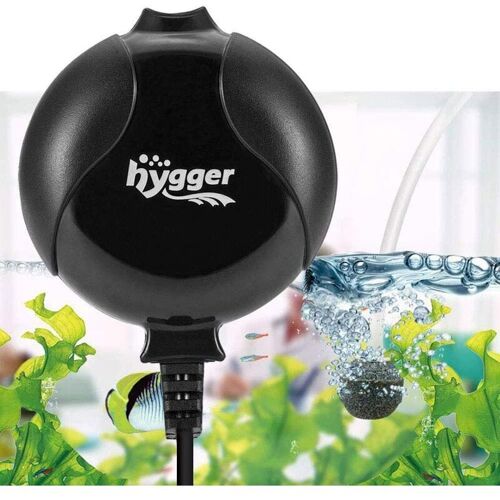 hygger Sauerstoffpumpe für Aquarium, Superleise Aquarium Luftpumpe Geräusch niedriger als 33db 1.5W Leistungsstark Sauerstoffpumpe 420Ml/M Geeignet