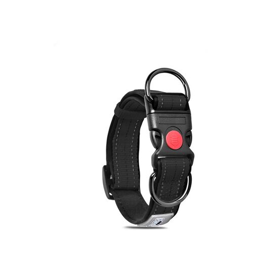 OYLDA Reflektierendes Hundehalsband Verstellbares Hundehalsband mit Sicherheitsverschluss (schwarz, m) 40CM