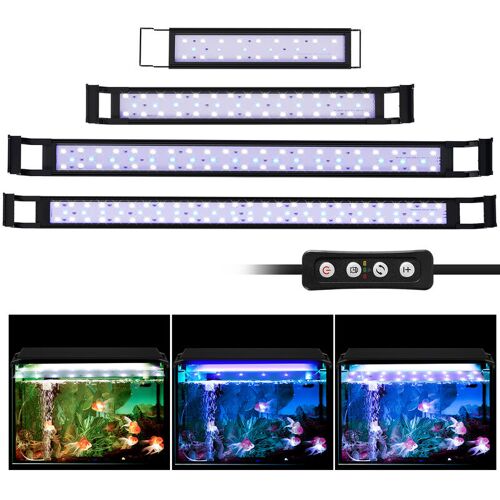 Tolletour – Henda led Aquarium Beleuchtung 16W Universal Aquarium Lampe led Pflanze mit Verstellbarer Halterung für Süßwasser-Aquarien Für 45-50CM