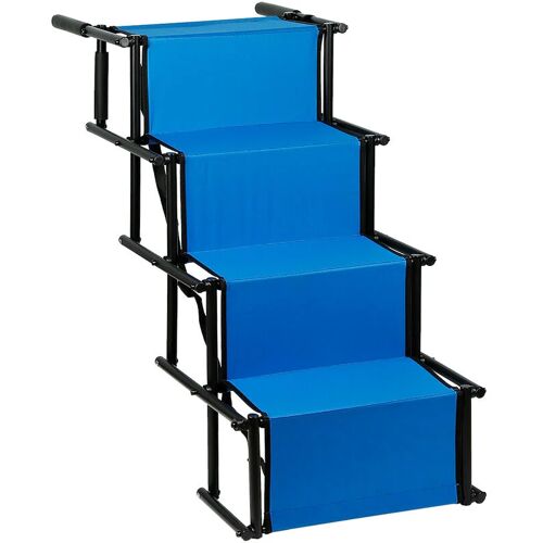 SKECTEN Zusammenklappbare Hundetreppe 1017647cm Edelstahl + Oxford Tuch Blau