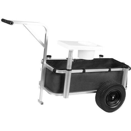 YOLANDAHA Angelwagen für Angler, Angel Trolley mit Fischfuttereimer,Transportwagen Angelkarre Bollerwagen Handwagen Camping Wagen, 200kg Belastbarkeit-Schwarz